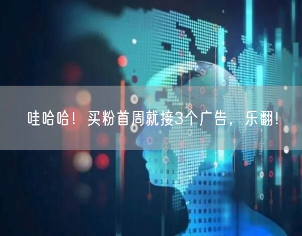 哇哈哈！买粉首周就接3个广告，乐翻！