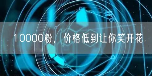 10000粉，价格低到让你笑开花