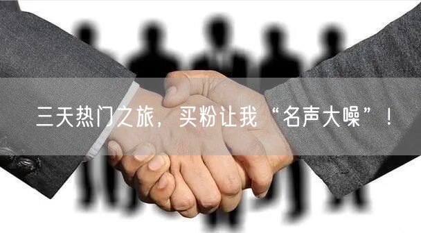 三天热门之旅，买粉让我“名声大噪”！