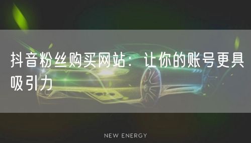 抖音粉丝购买网站：让你的账号更具吸引力