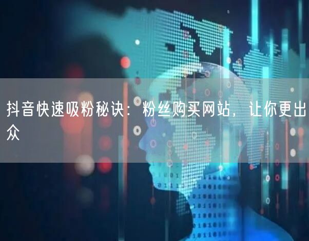 抖音快速吸粉秘诀：粉丝购买网站，让你更出众